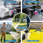 Car Wash Foam Gun for Garden Hose, Foam Cannon Kit with Microfiber Wash Mitt, Extra Nozzle, 3 Spray Modes & 50% Higher Water Pressure, Hose Foam Blaster for Cars, Trucks, RVs, Motorcycles
