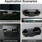 KINIVA Sunglasses Holder for Car Visor PU Leather Glasses Case with Clips for Car Visor Automotive Interior Visor Accessories Apply to All Car Models (Black)