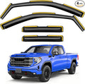 in-Channel Rain Guards Fit for Truck 2019-2026 Chevy Silverado 1500/GMC Sierra 1500 Double Cab, Window Rain Guards Visors Vent Visors Window Deflector Vent Shades Car Accessories -4 pcs