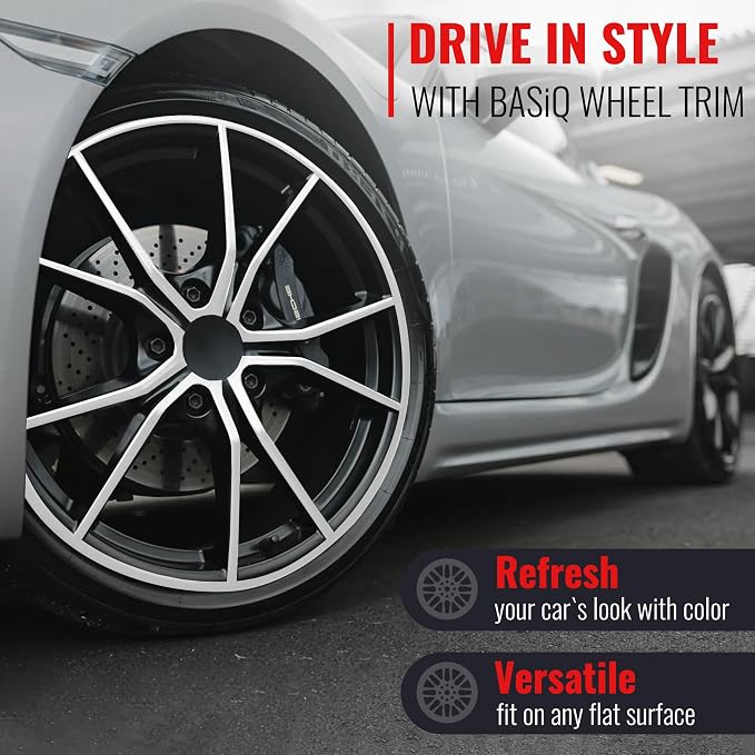 PROTECTiQ Universal Wheel Protection - Trim Easy to Apply with Automotive 3M Tape. 6 Colors - Fits Up to 24" Rims - Including Tesla - White