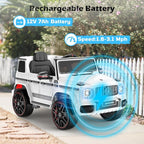 Licensed Mercedes-Benz G63 Car for Kids, 12V 7AH Ride on Car w/Parent Remote Control, LED Headlights, Music Player & Horn, Soft Start, Low Battery Prompt, Kids Electric Car (Ivory White)