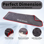 2-Pack 1200 GSM Car Drying Towels – Microfiber Towels for Cars (36" x 12"), Ultra-Absorbent, Streak-Free, Scratch-Free, No Water Spots, Double-Coral Fleece Microfiber & Gray & Red Hemmed Edges