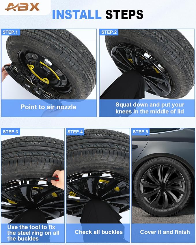 Hubcap Wheel Covers Hub Caps 16 Inch Set of 4 Black & Silver Universal Wheel Rim Cover R16 Stylish Car Decor Wheel Covers for Toyota Camry Nissan Mazda (black-11, 16 inch)