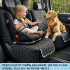 2 Pack Front Seat Covers for Dogs, 600D Waterproof Dog Car Seat Covers with Side Flaps Non Slip Scratch Proof, Captain Chair Car Seat Protector Cover for Pets & Daily Use, Fits Cars SUV Trucks