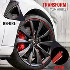 PROTECTiQ PRO Universal Rim Protection Trim - Curb Rash Guard with Award-Winning Patented Design and Premium 3M Tape - Fits Up to 4X 24 Wheels, Cars, Trucks, SUVs - Red