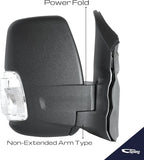 Passenger Side Mirror for 2018-2019 Ford Transit 150 250 350 Cargo Power Adj Heated Power Fold Turn Signal Light Short Arm Textured Black 8 Pins Right FO1321602