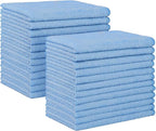 Blue Microfiber Cleaning Cloth, 24 Pack Absorbent Cleaning Rags, Lint-Free, Streak-Free Cleaning Towels for Car Kitchen House, 12"X11"