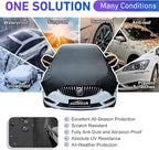 Half Car Cover for SUV, Windshield Cover for Ice and Snow, Hail Protector Car Cover Waterproof All Weather Fits Large SUV