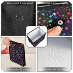 Car Trash Can Organizer Bin with Adjustable Strap for Back Front Seat Console Waterproof Leakproof Collapsible Portable 11 Inch Vibrant Rainbow Stars