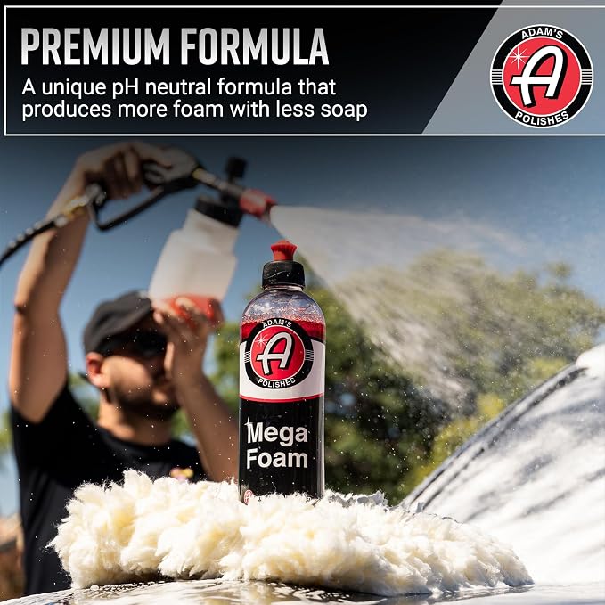 Adam’s Mega Foam (5 Gallon) - pH Neutral, Ultra Concentrated for Foam Cannon, Foaming Spray Gun, or Bucket – Safe for Wax, Sealants & Ceramic Coating – High Suds Car Cleaner