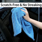 2 Pack Car Drying Towel, Premium Microfiber Towels for Cars, 1000GSM, Edgeless Twisted Loop Design, No Streaks, Scratches, or Water Spot, Absorbent Wash Towel, 18" x 24" (Blue&Grey)