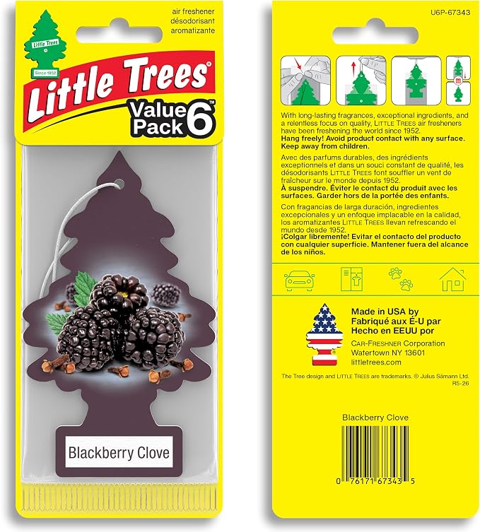 Car Air Freshener | Hanging Tree Provides Long Lasting Scent for Auto and Home | 24 Air Fresheners |Blackberry Clove