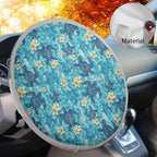 Sea Turtle Flower Steering Wheel Cover Protector for Blocking Sun & Heat Car Steering Wheel Cover Sun Shade Universal Car Accessories for Cars Truck SUV