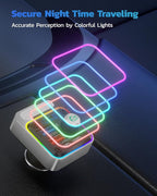 54W Bluetooth 5.3 Car Adapter with 4 Charging Ports [PD 36W & QC3.0 18W], Wireless Radio FM Transmitter with Deep Bass Player & 5 Colors LED Backlit, Hands-Free Calling - Silver
