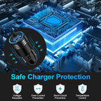 48W Super Fast Car Charger USB C Rapid Android Car Adapter with 30W Built-in Type C Fast Charging Cable for Samsung Galaxy S26 S25 S24 S23 Ultra S22 S21 S20 FE A16 A15 A14 A54 A53 A23 A13 Z Flip 7 6