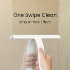 JustHang Shower Squeegee for Glass Doors, All-One-Piece Award-Winning Silicone Squeegee with Built-in Hook for Bathroom, Window, Mirror, Tile Wall,Car, Streak-Free Cleaner Tool,10-Inch White