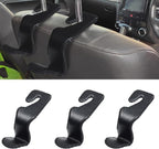 3Pcs Car Seat Headrest Hooks, Back Seat Purse Leather Hanger Holder Hook, Magnetic Storage Organizer for Purses Handbag Grocery Bags Coats