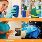 60 Pcs Microfiber Cleaning Cloths for Cars 16 x 16 Inch Ultra Absorbent Car Towels Drying Reusable Cleaning Supplies House Kitchen Window Microfiber Towel (Yellow,Blue)