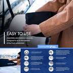 Vortex | Full-Coverage Car Windshield Cover for Ice and Snow, Standard Size (Puppy Paws) - Wiper Blade + Side Mirror Covers - Fit-Fast Straps, Security Panels + Storage Pouch - 59x41 Inches