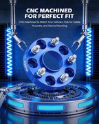 Hub Centric 5x114.3 Wheel Spacers, 1" Blue Wheel Spacers with M12x1.5 Studs Compatible with Honda Accord Honda Civic Honda CRV Acura RSX Acura TL, 64.1mm Bore Wheel Spacer Kit, 4pcs
