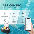 12 Volt Refrigerator, 23QT(22L) Compressor Electric Cooler APP Control, Car Fridge -4℉~68℉, Portable Refrigerator 12/24V DC 100-240V AC, Portable Freezer for Camping, Boat, Travel