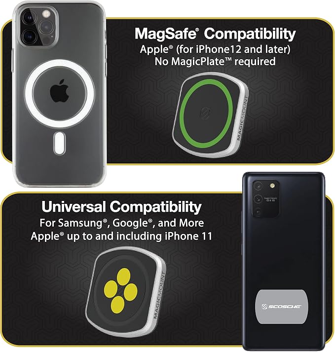 MP2FM-XCES0 MagicMount Pro2 Universal Flush Magnetic Cell Phone Car Mount Kit Compatible with MagSafe, iPhones, Galaxy, Pixel & All Smartphones