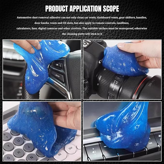 Car Cleaning Gel Clean Putty, Reusable Car Interior Cleaner Slime, Auto Detail Cleaning Soft Rubber Supplies, Universal Multi-Functional Cleaning Tool Accessories for Men Women (Blue)