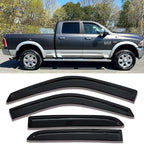Side Window Visors rain Guards Vent Deflectors Compatible with Dodge Ram 1500 Crew Cab 2009-2018, Ram 2500/3500 Crew/Mega 2010-2025, 2019-2024 Ram 1500 Classic Crew, Window Rain Guard 94109
