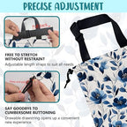 Car Trash Bag Watercolor Blue Flowers Leak-Proof Car Garbage Bag with Drawstring Foldable Canvas Trash Bin with Adjustable Buckle for Car Accessories