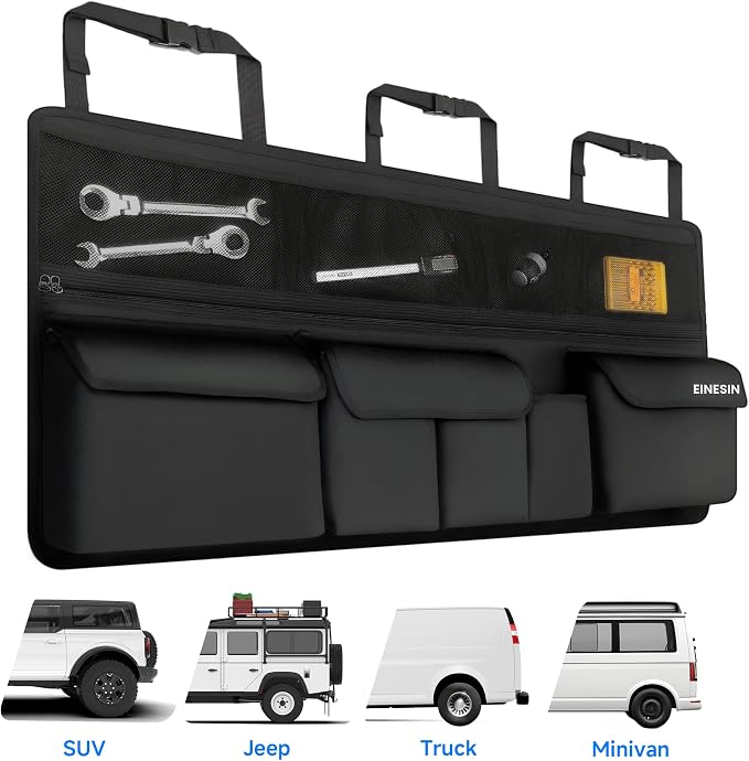 Car Organizer, Car Organizers and Storage with 9 Pockets, SUV Trunk Organizer for SUV/MPV/Truck, Car Essentials (41 * 20in)
