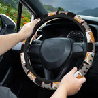 Cartoon Lovely Cats Steering Wheel Covers Universal 15 Inch Car Wheel Cover,Anti-Slip Breathable Car Accessories Protector Fit for Trucks,Sedans,SUVs,Vans