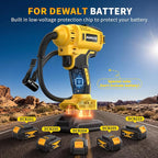 Tire Inflator Air Compressor Compatible with Dewalt 20V Battery, 150PSI Cordless Portable Air Pump with Digital & Auto Shut-Off, LED Light for Car Motorcycles Bike Ball (Tool Only) (Yellow)