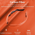2Pc Carbon Fiber Steering Wheel Cover Universal Fit 99% Cars | Non-slip soft grip, easy to wipe clean, quick to install, perfect for daily commutes and road trips, Orange