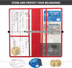 Car Registration and Insurance Holder,PU Leather Car Glove Box Organizer Car Document Holder for ID,Driver's License,Universal Car Organizer Car Accessories for Women/Men (Red)