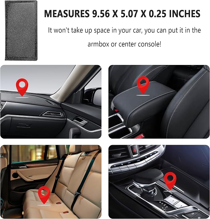 Car Registration and Insurance Holder,PU Leather Car Glove Box Organizer Car Document Holder for ID,Driver's License (Sequins Black)