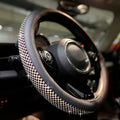 Large Size Bling Comfy Steering Wheel Cover with Jumbo Crystal Rhinestones, Anti-Slip Diamond Leather, 15.5-15.75 Inch (Purple)