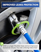 GERCHWAY Tire Inflator with Pressure Gauge Heavy Duty Air Chuck with Gauge for Air Compressor Tire Inflator Attachment - 100PSI, with Case