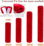 Soft Faux Fur Universal Fit Seatbelt Cover Car Truck SUV Airplane Seat Belt Shoulder Pad for Carmera Backpack Straps Neck Cushion Protector Extra Long 25.6in Red