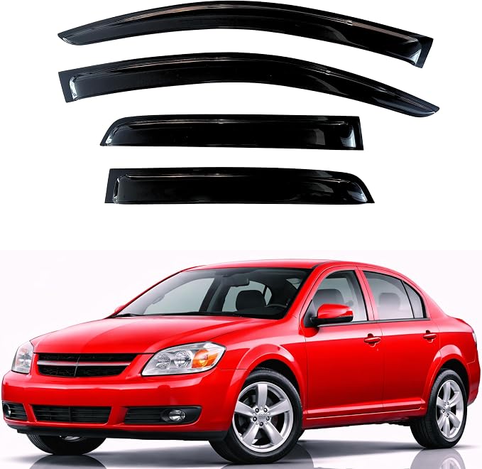 KPY Rain Guards Fit for 2005-2010 Chevrolet Cobalt, Out-Channel Window Visors Vent Wind Deflectors 4PC, Car Accessories for 05-10 Chevy Cobalt