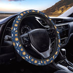 Sun and Moons Clouds Stars Eyes Steering Wheel Covers Anti-Slip Elasticity Car Accessories Steering Wheel Protector Universal 15 Inch for Cars SUV Vehicle Truck