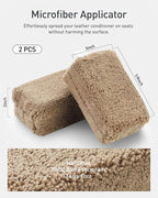 9PCS Car Interior Detailing Set, Microfiber Cloth & Applicator, Double-Head Detailing Brushes, Natural Bristles, Scratch-Free, Ultra-Soft for Seats Leather Care or Cleaning