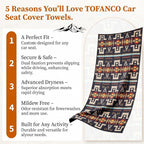 Car Seat Cover Towel for Front Seats Non-Slip with Headrest Pocket & Strap | Universal Fit for Cars Truck SUV|Car Seat Hoodie & Phocho Perfect After Gym Workout, Beach,Yoga and Running|Anti-dog Scratch