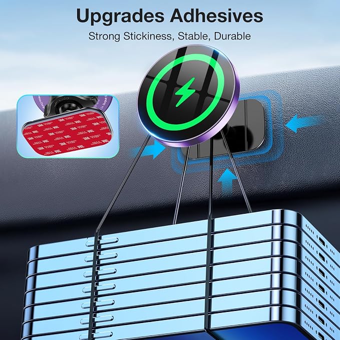 for Magsafe Car Mount Charger【100% Stable】 15W Magsafe Car Charger Magnetic Phone Holders for Your Car Accessories for Women Men car Phone Holder Wireless Car Charger for iPhone (Purple)