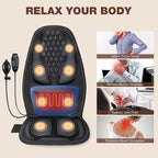 Back Massager with Heat with 8 Motors, Massage Chair Pad, Seat Massager with Back Traction for Full Body Massage, Massage Cushion for Home/Office/Father's Day