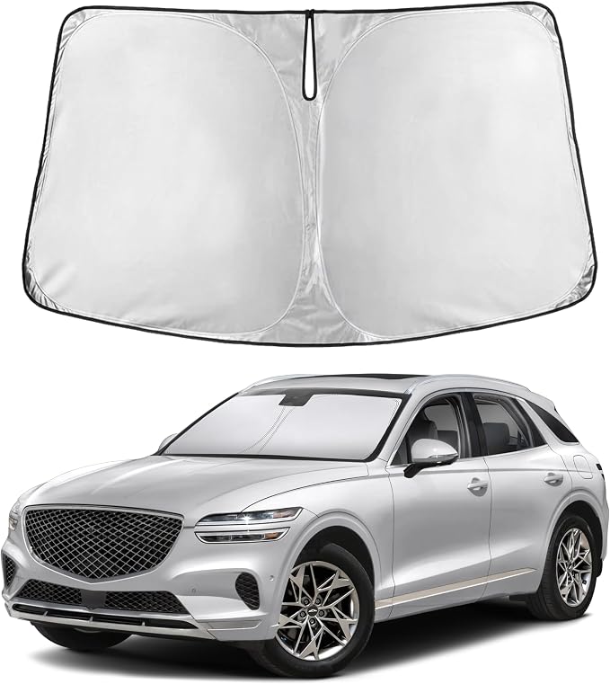 Windshield Sunshade Compatible for Genesis GV70 2022-2024 2025 2026, Sun Visor for Front Windshield & Window Sun Shade Cover, UV Heat Blocker & Protector, Car Accessories