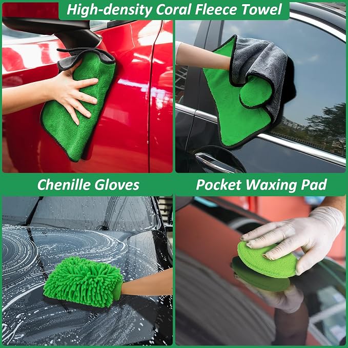 18PCS Car Interior Detailing Kit with Ultra Soft Brushes | Detailing Brush Set for Cleaning Interior, Upholstery Care, Professional Car Care Kit,Car Accessories for Truck Suv Interior