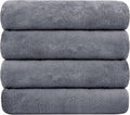 Bath Towels 4 Pack, Oversized Microfiber Bath Towels for Adult Men Women, 30" x 60", Large, Soft and Super Absorption Multipurpose for Bath, Beach, Pool, Sport - Grey Floral Pattern