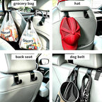 Car Seat Hooks 4 Pack, Headrest Hooks for Purses Groceries Bags with Metal Lock, Car Purse Holder Seat Back Storage Hooks