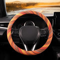 Boho Steering Wheel Cover with Baja Blanket Cloth, Ethnic Style Auto Wheel Cover Made of Coarse Flax, Fits 14 1/2-15 1/4 inches Car Wheel