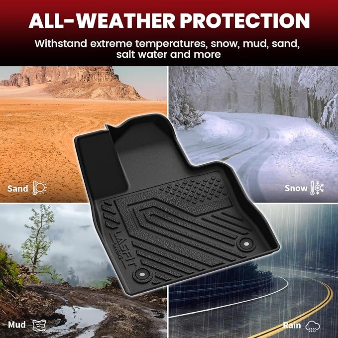 Floor Mats & Cargo with Backrest Mat for Ford Explorer 7 Seats 2020-2025 2026 7 Passenger(Not Fit 6 Seats), Custom Fit All Weather Protector TPE Easy Clean Floor Liners, 5pcs Full Set Black